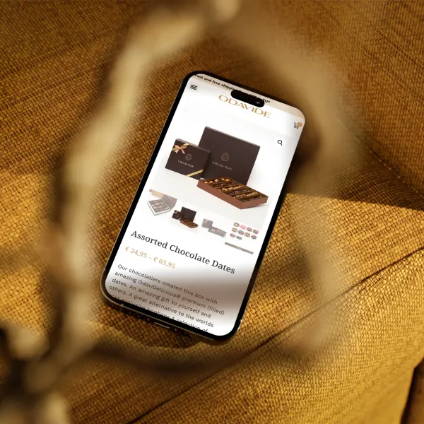 Voorbeeld van de Odavide-webshop