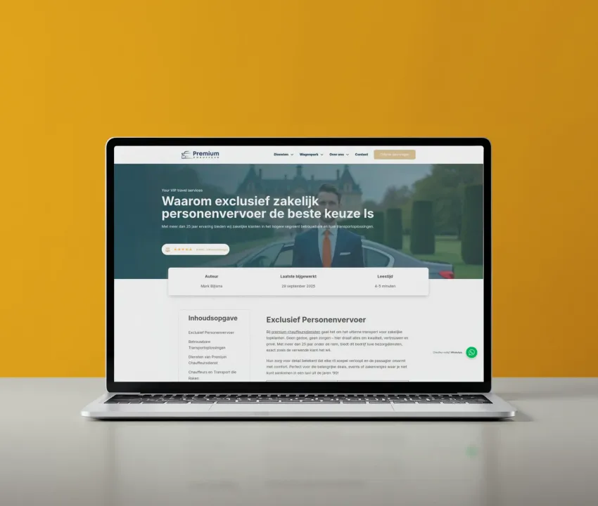 SEO gerichte blogs Premium Chauffeursdiensten