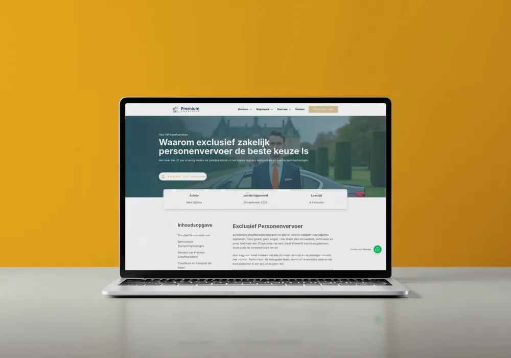 SEO gerichte blogs Premium Chauffeursdiensten