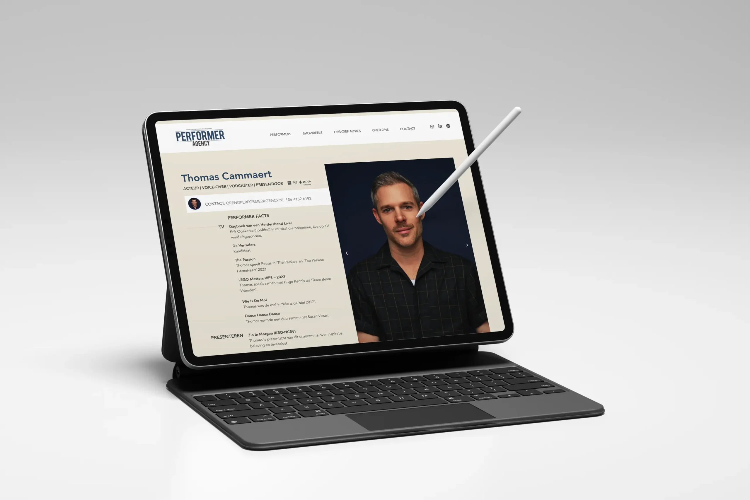 Persoonlijke artiestenpagina's Performer Agency