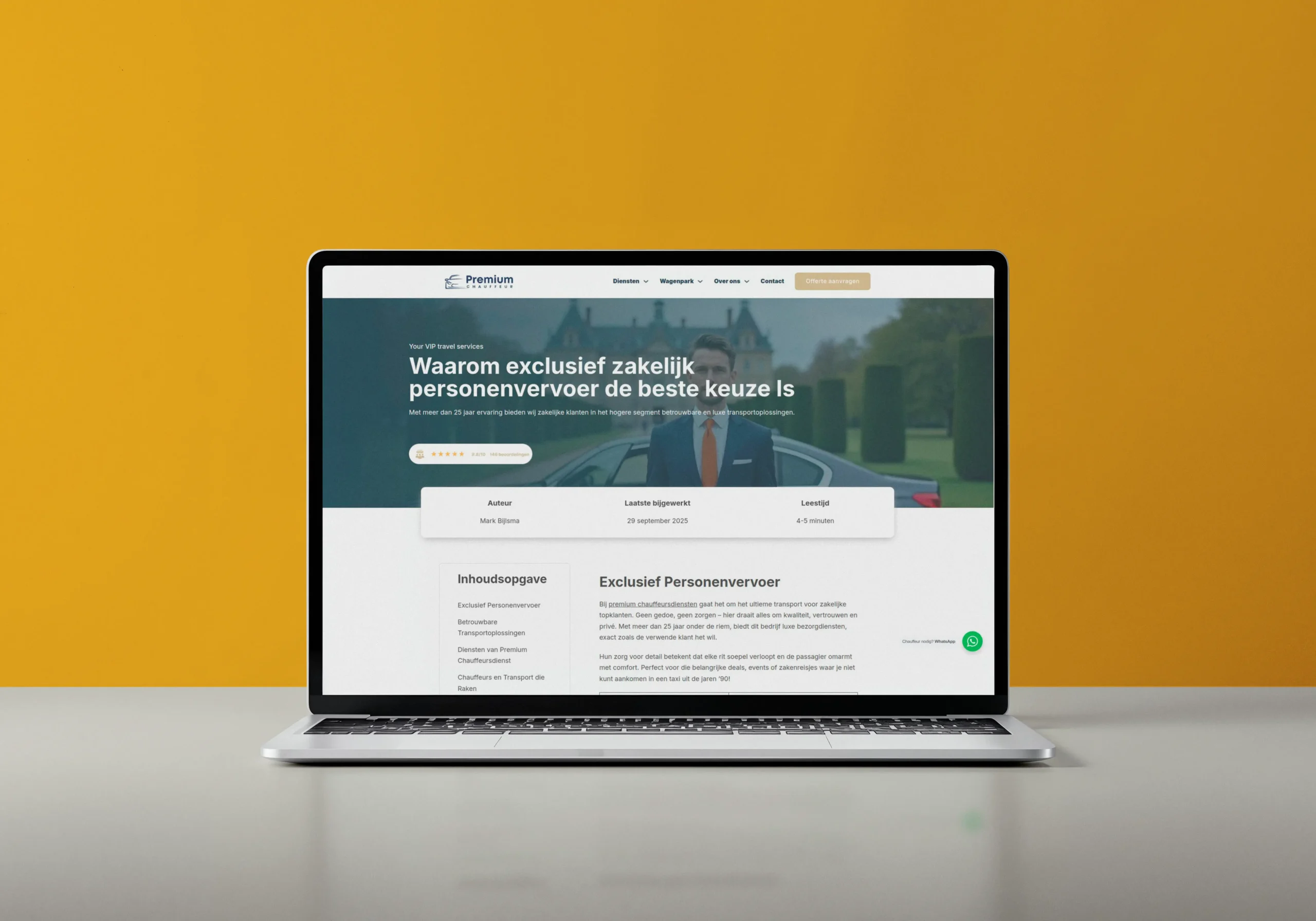 SEO gerichte blogs Premium Chauffeursdiensten